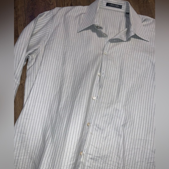 emanuel ungaro button up striped print textured classic designer men’s $200 - Picture 3 of 9
